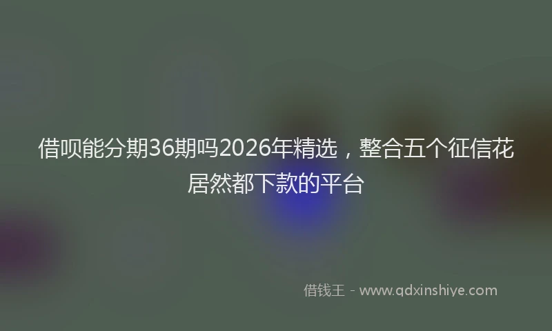 借呗能分期36期吗2026年精选,整合五个征信花居然都下款的平台