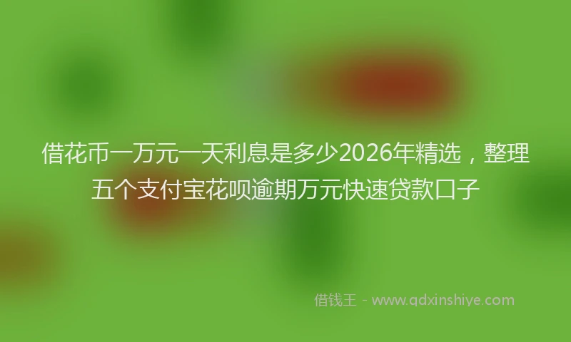 借花币一万元一天利息是多少2026年精选，整理五个支付宝花呗逾期万元快速贷款口子