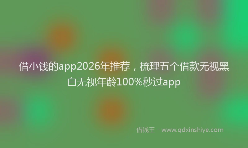 借小钱的app2026年推荐，梳理五个借款无视黑白无视年龄100%秒过app