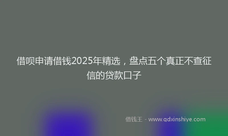 借呗申请借钱2025年精选，盘点五个真正不查征信的贷款口子