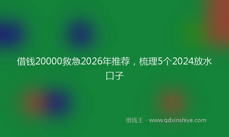 借钱20000救急2026年推荐，梳理5个2024放水口子