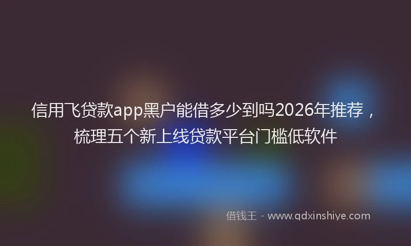 信用飞贷款app黑户能借多少到吗2026年推荐，梳理五个新上线贷款平台门槛低软件