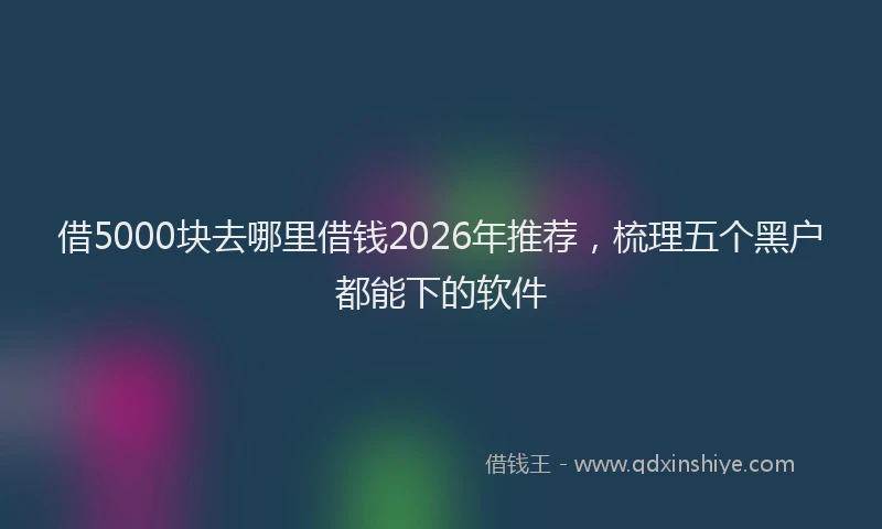 借5000块去哪里借钱2026年推荐，梳理五个黑户都能下的软件