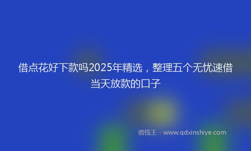 借点花好下款吗2025年精选,整理五个无忧速借当天放款的口子