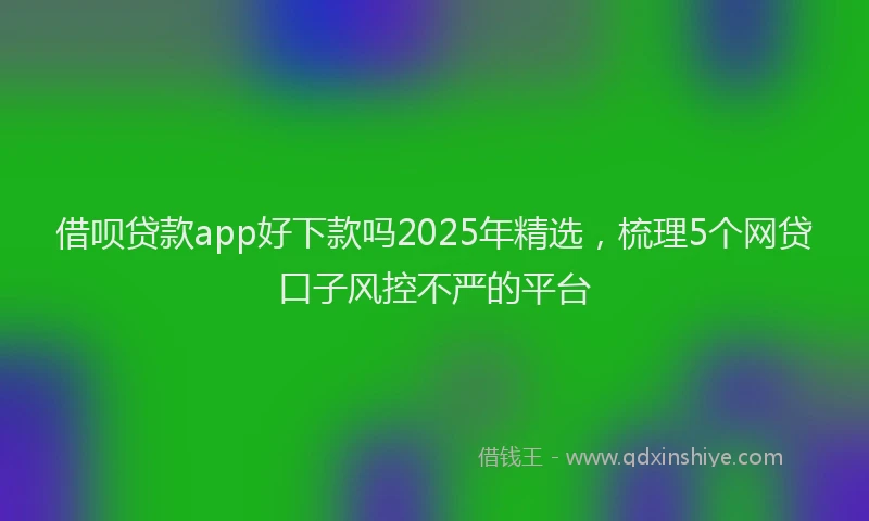借呗贷款app好下款吗2025年精选，梳理5个网贷口子风控不严的平台