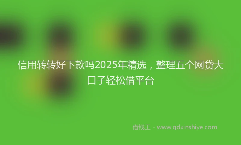 信用转转好下款吗2025年精选，整理五个网贷大口子轻松借平台