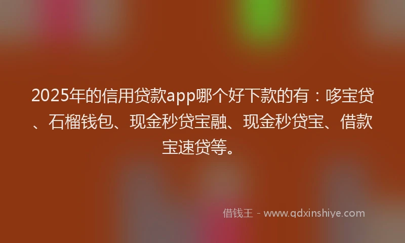 2025年的信用贷款app哪个好下款的有：哆宝贷、石榴钱包、现金秒贷宝融、现金秒贷宝、借款宝速贷等。
