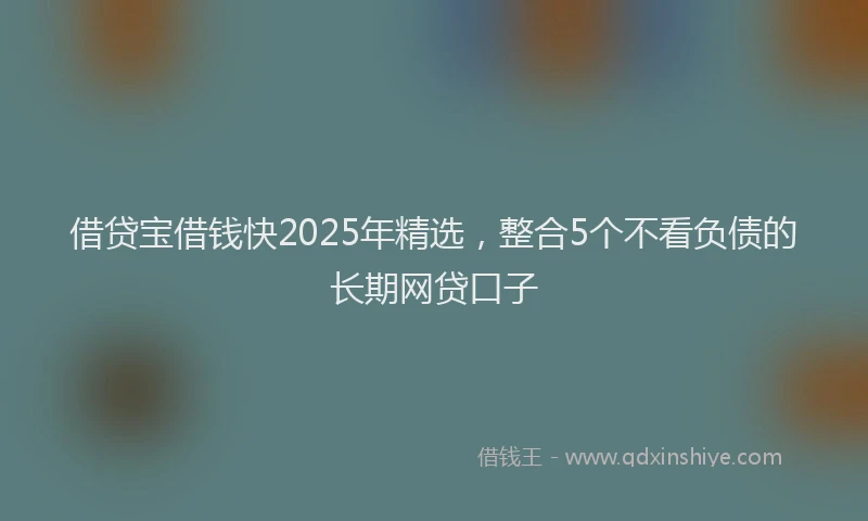 借贷宝借钱快2025年精选,整合5个不看负债的长期网贷口子
