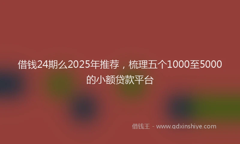 借钱24期么2025年推荐，梳理五个1000至5000的小额贷款平台