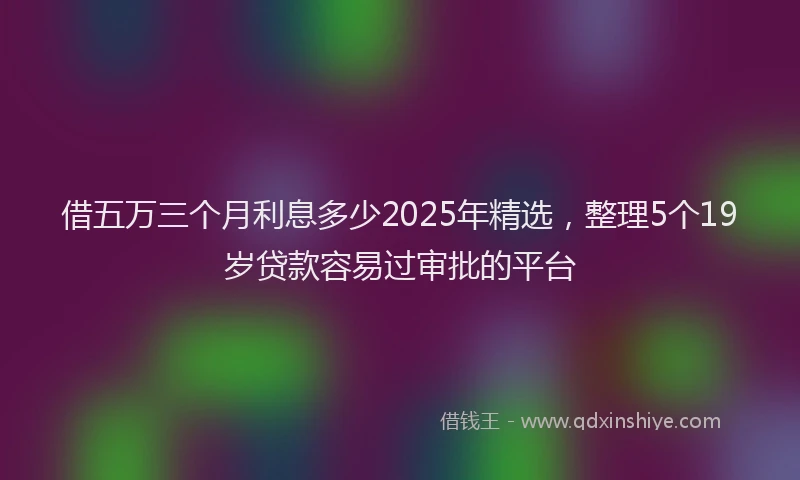 借五万三个月利息多少2025年精选，整理5个19岁贷款容易过审批的平台
