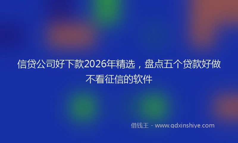 信贷公司好下款2026年精选，盘点五个贷款好做不看征信的软件