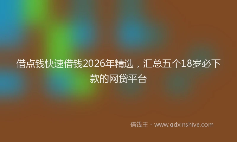 借点钱快速借钱2026年精选，汇总五个18岁必下款的网贷平台