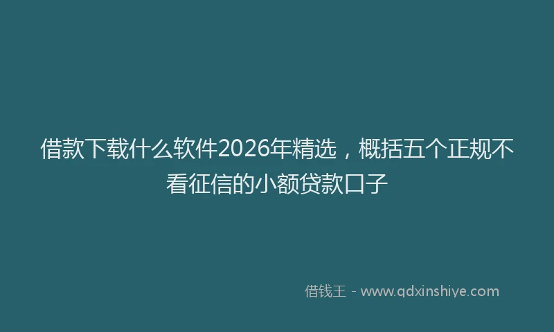 借款下载什么软件2026年精选，概括五个正规不看征信的小额贷款口子