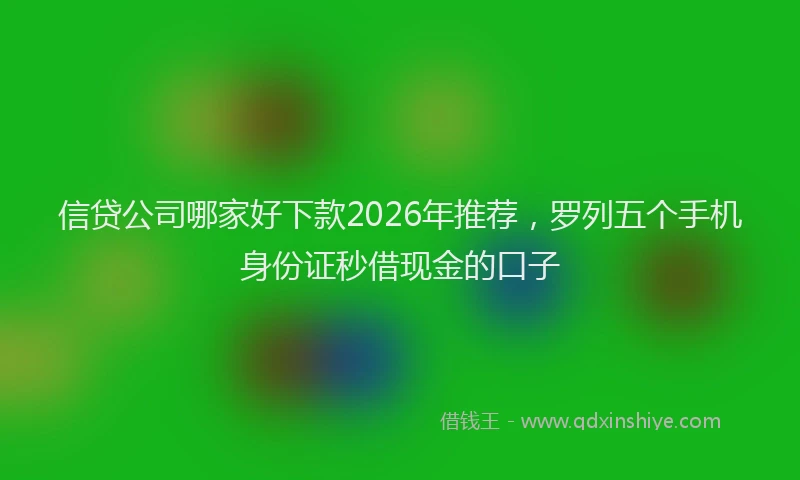 信贷公司哪家好下款2026年推荐，罗列五个手机身份证秒借现金的口子