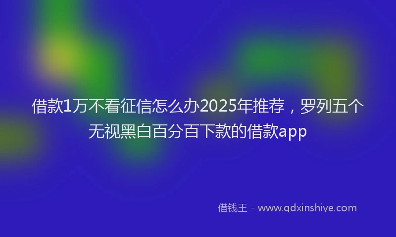 借款1万不看征信怎么办2025年推荐，罗列五个无视黑白百分百下款的借款app