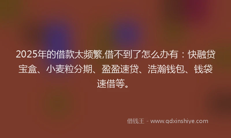 2025年的借款太频繁,借不到了怎么办有：快融贷宝盒、小麦粒分期、盈盈速贷、浩瀚钱包、钱袋速借等。
