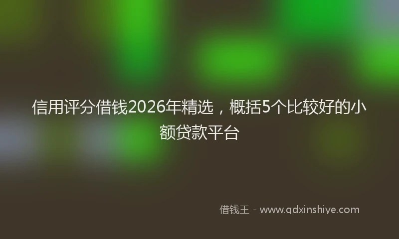 信用评分借钱2026年精选，概括5个比较好的小额贷款平台