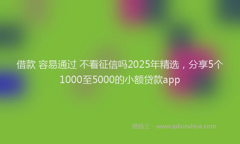 借款 容易通过 不看征信吗2025年精选,分享5个1000至5000的小额贷款app