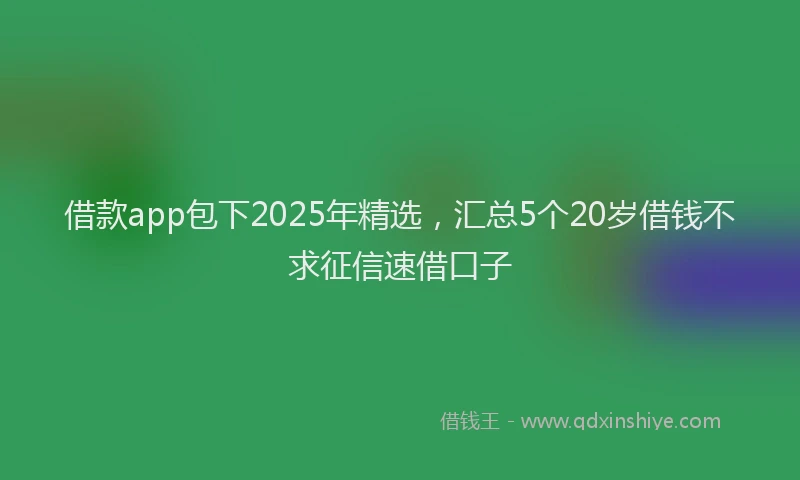 借款app包下2025年精选，汇总5个20岁借钱不求征信速借口子