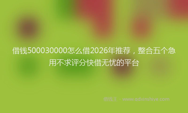 借钱500030000怎么借2026年推荐,整合五个急用不求评分快借无忧的平台