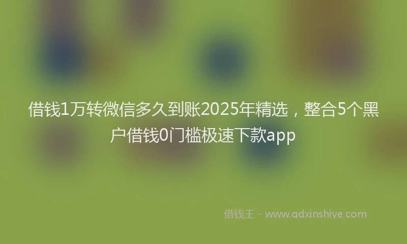 借钱1万转微信多久到账2025年精选,整合5个黑户借钱0门槛极速下款app
