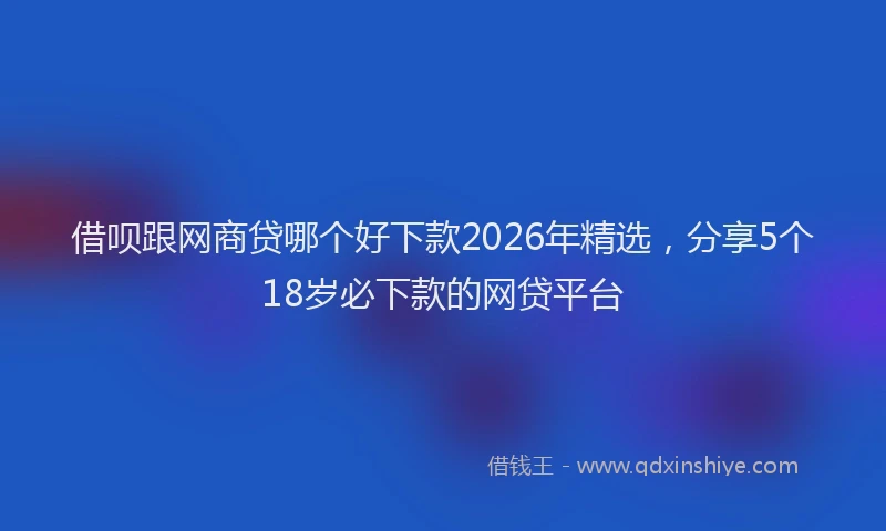 借呗跟网商贷哪个好下款2026年精选，分享5个18岁必下款的网贷平台