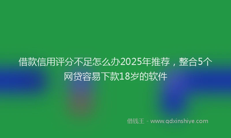 借款信用评分不足怎么办2025年推荐，整合5个网贷容易下款18岁的软件