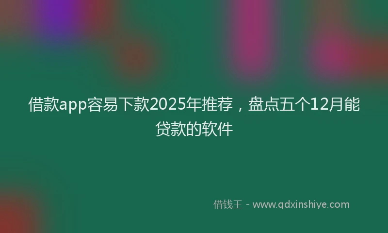 借款app容易下款2025年推荐，盘点五个12月能贷款的软件