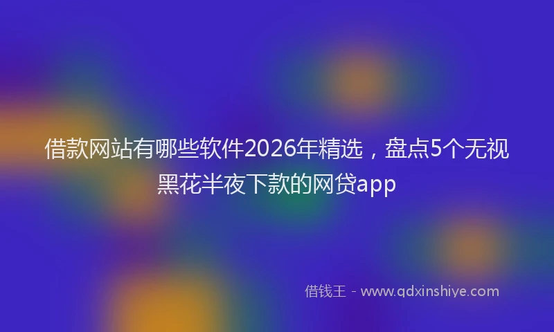 借款网站有哪些软件2026年精选,盘点5个无视黑花半夜下款的网贷app