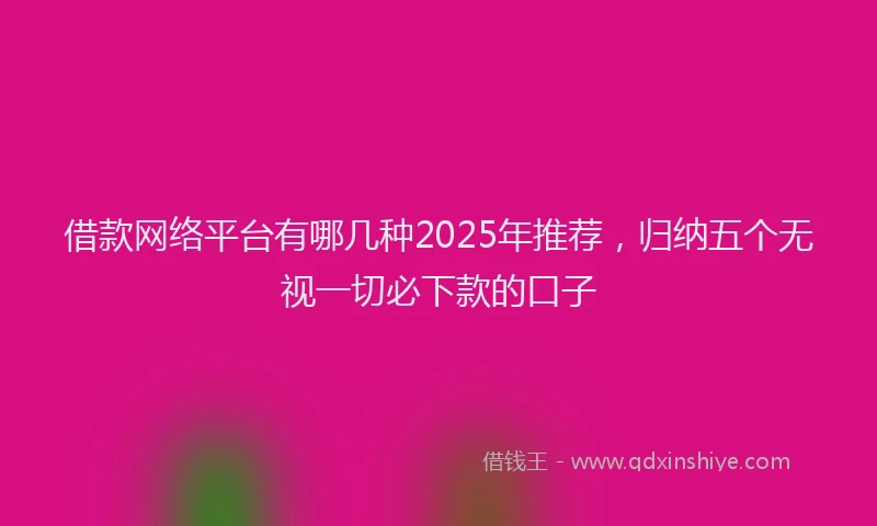 借款网络平台有哪几种2025年推荐,归纳五个无视一切必下款的口子