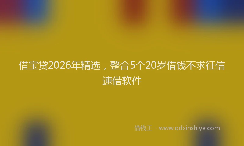 借宝贷2026年精选，整合5个20岁借钱不求征信速借软件