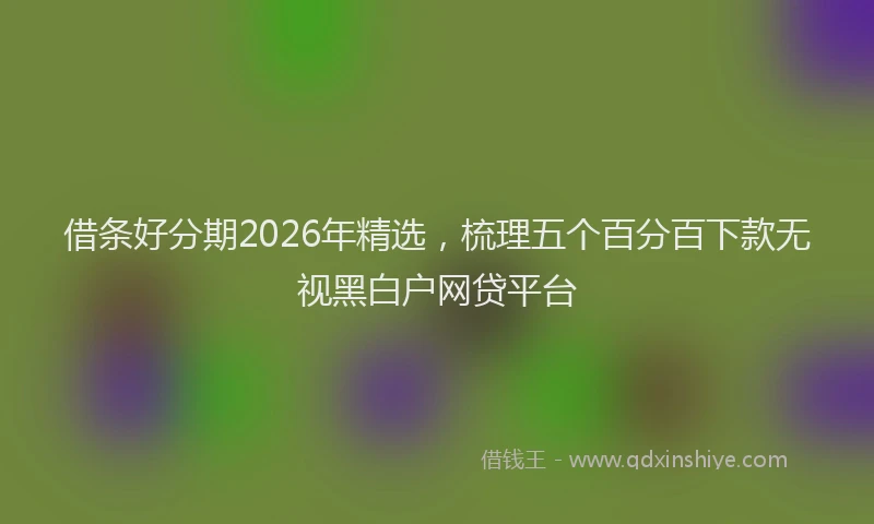 借条好分期2026年精选，梳理五个百分百下款无视黑白户网贷平台