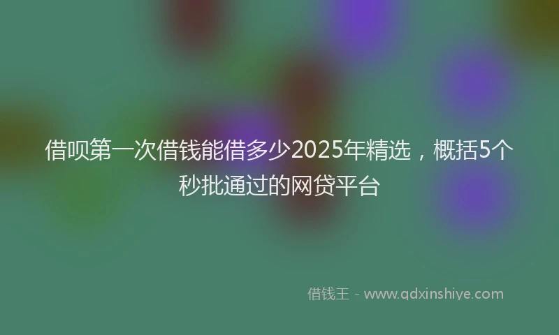 借呗第一次借钱能借多少2025年精选，概括5个秒批通过的网贷平台