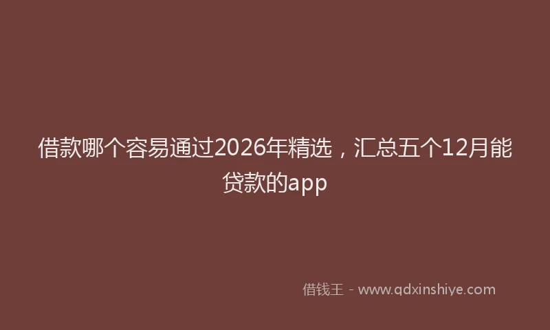 借款哪个容易通过2026年精选，汇总五个12月能贷款的app