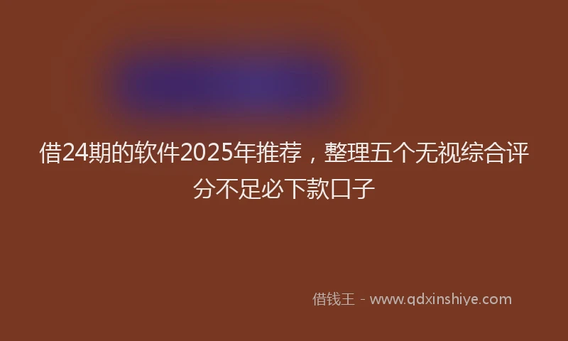 借24期的软件2025年推荐,整理五个无视综合评分不足必下款口子