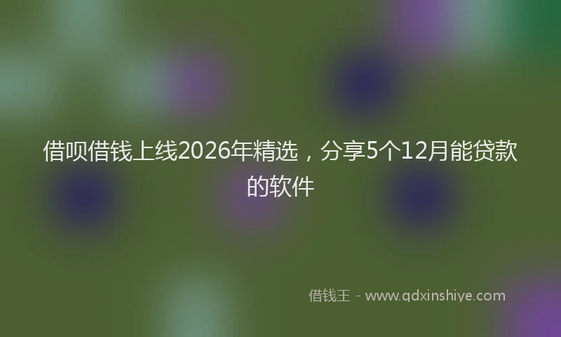 借呗借钱上线2026年精选,分享5个12月能贷款的软件