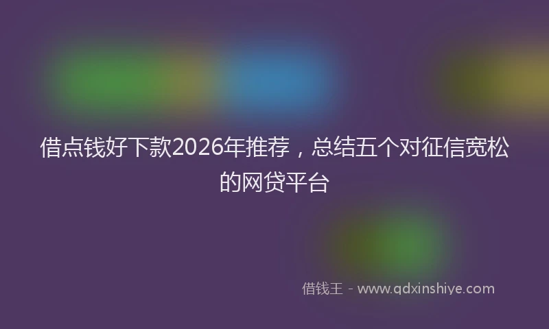 借点钱好下款2026年推荐,总结五个对征信宽松的网贷平台