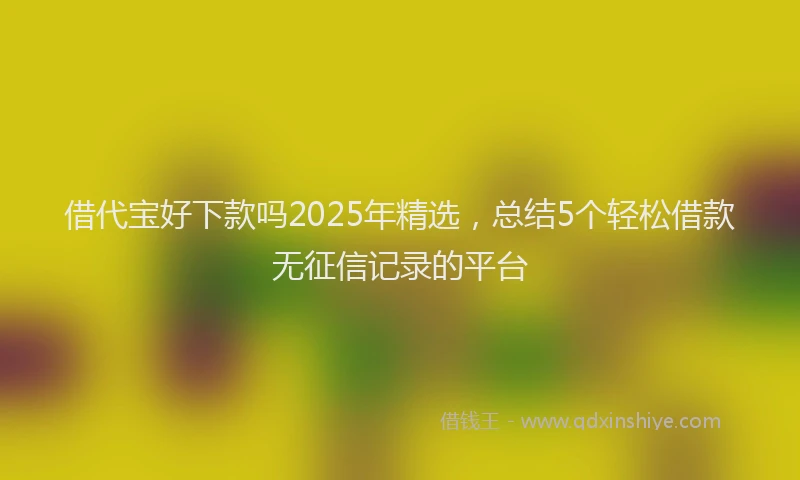 借代宝好下款吗2025年精选,总结5个轻松借款无征信记录的平台