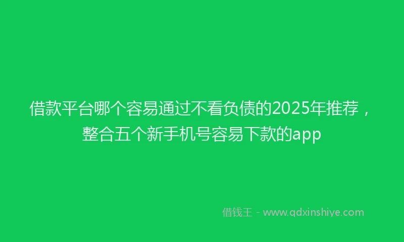 借款平台哪个容易通过不看负债的2025年推荐，整合五个新手机号容易下款的app