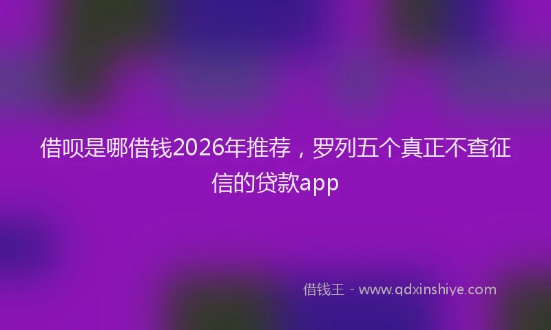 借呗是哪借钱2026年推荐，罗列五个真正不查征信的贷款app