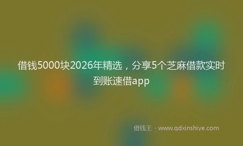 借钱5000块2026年精选，分享5个芝麻借款实时到账速借app