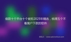 借款十个平台十个被拒2025年精选，梳理五个不看黑户下款的软件