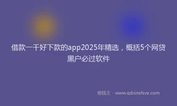 借款一千好下款的app2025年精选，概括5个网贷黑户必过软件