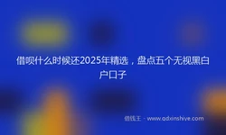 借呗什么时候还2025年精选，盘点五个无视黑白户口子