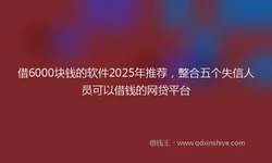 借6000块钱的软件2025年推荐，整合五个失信人员可以借钱的网贷平台