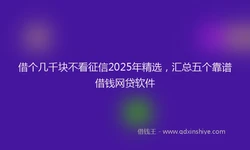 借个几千块不看征信2025年精选，汇总五个靠谱借钱网贷软件