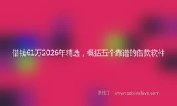 借钱61万2026年精选，概括五个靠谱的借款软件