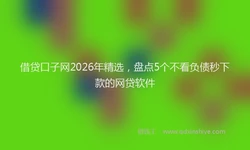 借贷口子网2026年精选，盘点5个不看负债秒下款的网贷软件