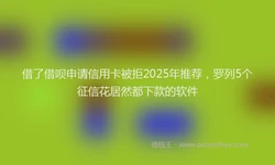 借了借呗申请信用卡被拒2025年推荐，罗列5个征信花居然都下款的软件