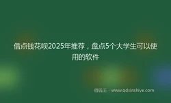 借点钱花呗2025年推荐，盘点5个大学生可以使用的软件
